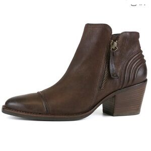 New Paul Green Diandra Brown Leather Ankle Boots - Size UK 4/US6.5